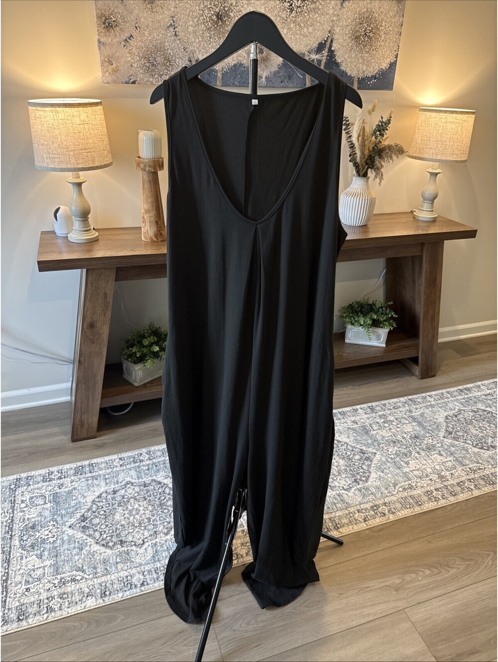 SHEIN Black Lounge Romper Size 2x Pockets Comfy Dress Up Or Down